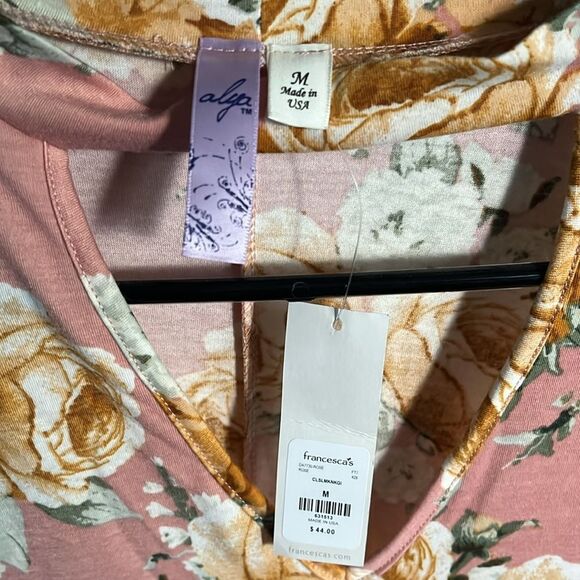 NWT Francesca's Alya Floral V-Neck shift dress size medium - Picture 3 of 4